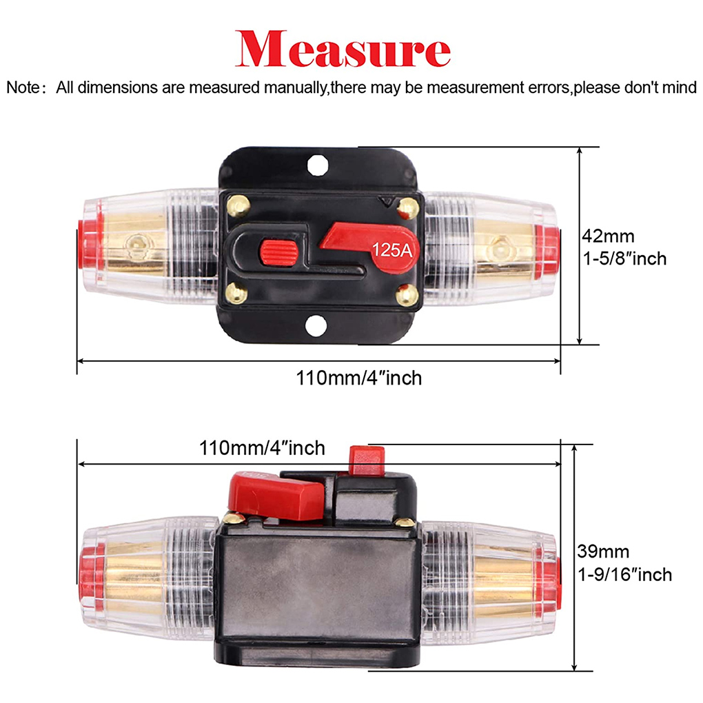 125A 50A 60A 80A 150A 12V 24 Car Truck Audio Amplifier Circuit Breaker - 副本