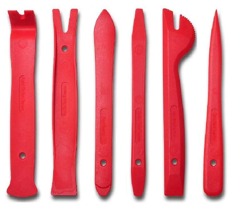 6pcs Car Panel Trim  Remover Tool t Red