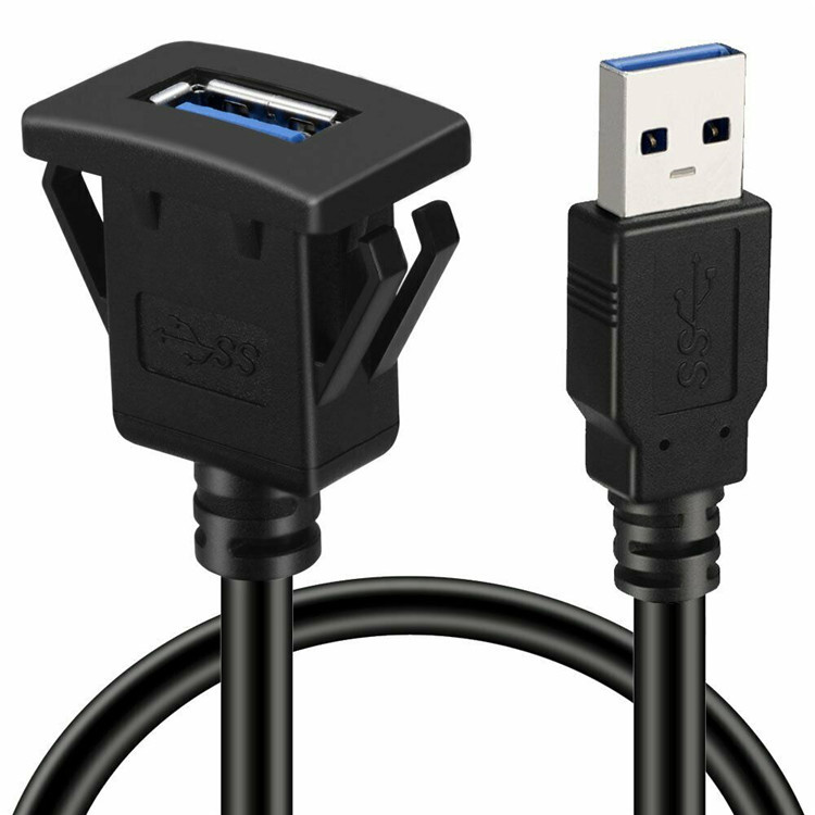 Car Boat Square Single USB 3.0 Panel Flush Mount