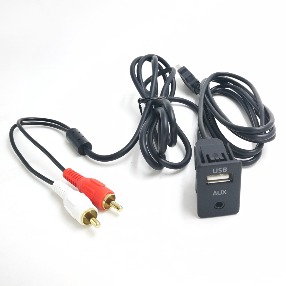 Car Socket Mount USB AUX RCA Cable Adapter 