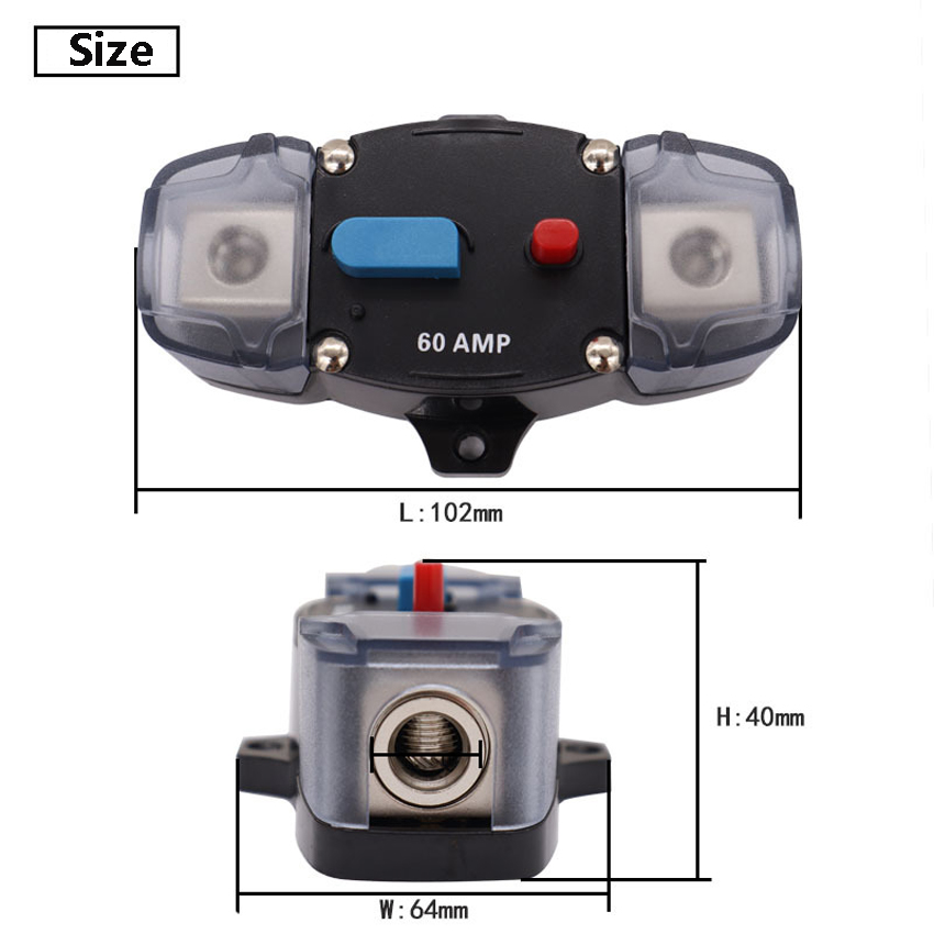 12V-48V DC 50A 60A 100A 150A 200A 250A 300A Car Truck Audio Amplifier Circuit Breaker 