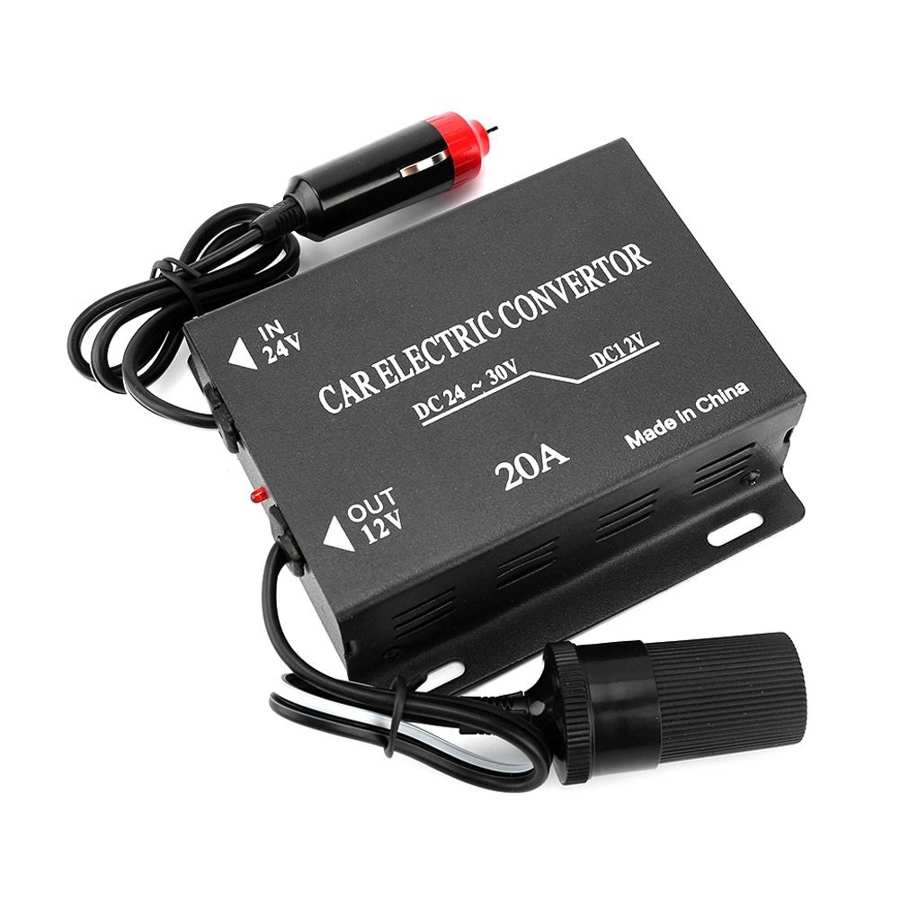10/15/20A Amplifier PowerTransformer 24V to 12V Car Audio Subwoofer DC Converter