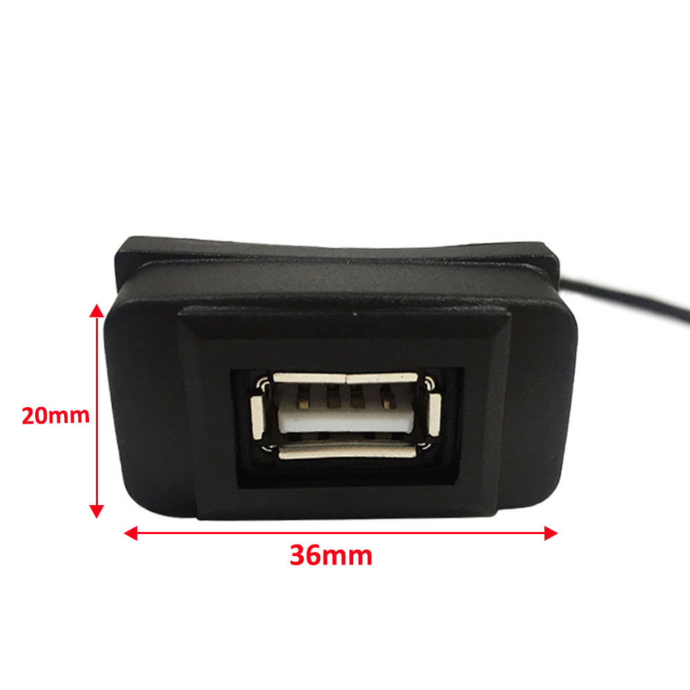Car Dash Flush Mount USB Port Panel Extension Cable Adapter for Mitsubishi