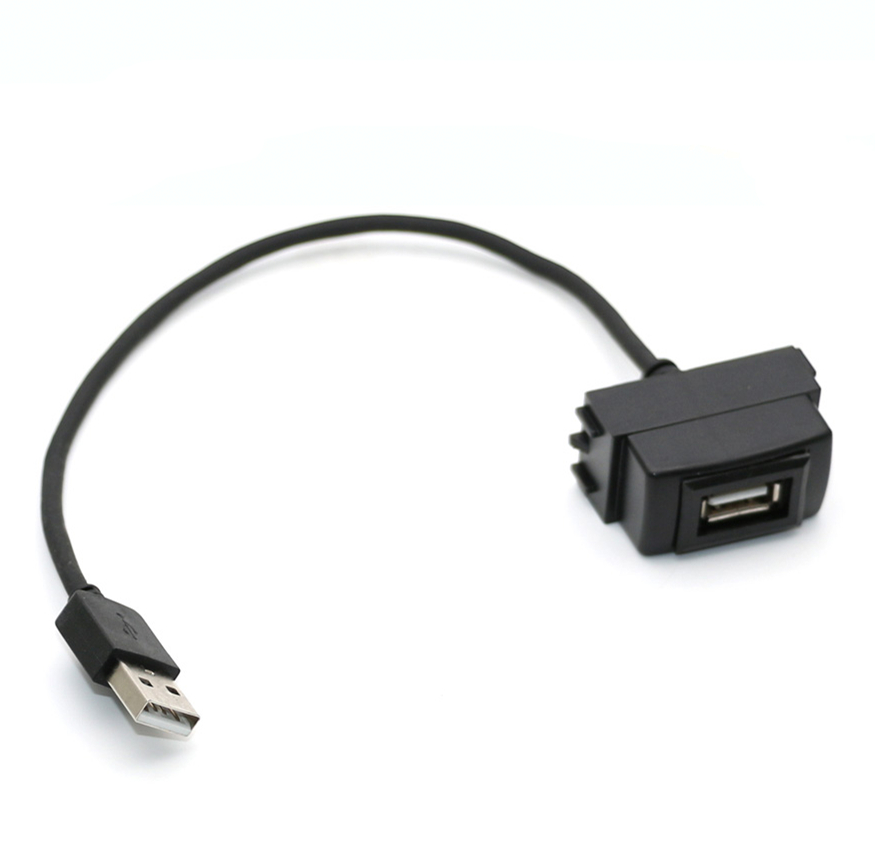 For Nissan March Almera Car USB AUX Dashboard Embedded Port Panel Extension Cable Adapter