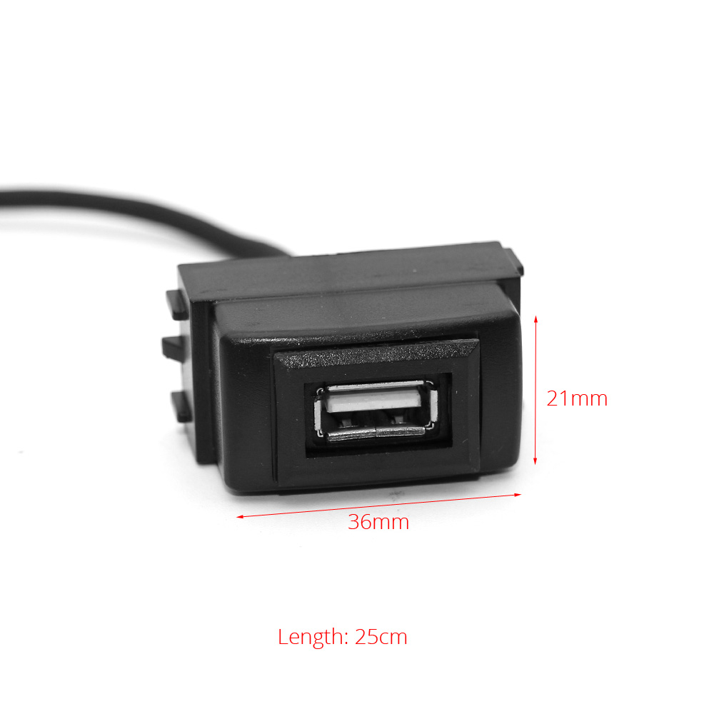 For Nissan March Almera Car USB AUX Dashboard Embedded Port Panel Extension Cable Adapter