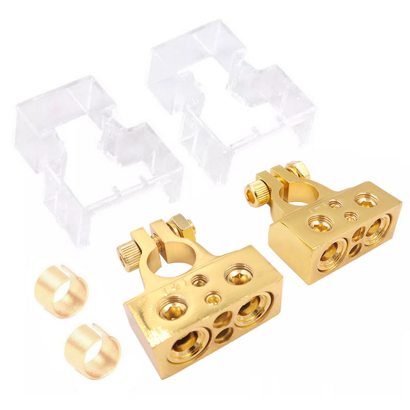 2Pcs Car Battery Terminal Connectors 0/2/4/8/10 Gauge