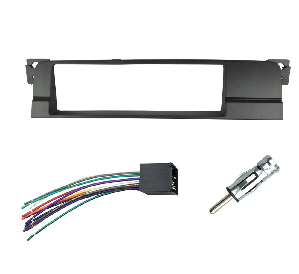 Single 1 Din Radio Fascia for BMW 3 Series E46 2003-2005 DVD Stereo Panel Dash Mount Trim Kit Surround Audio Frame Plate Bezel