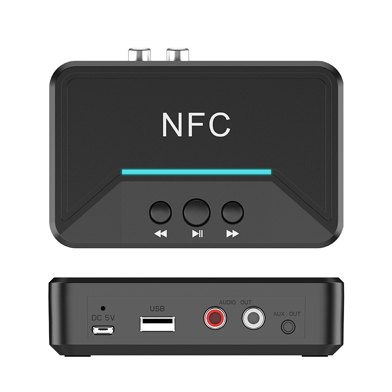 3.5mm RCA Audio Music AUX Dongle Stereo Receptor NFC Bluetooth Audio Receiver BT5.0 Audio Adapter
