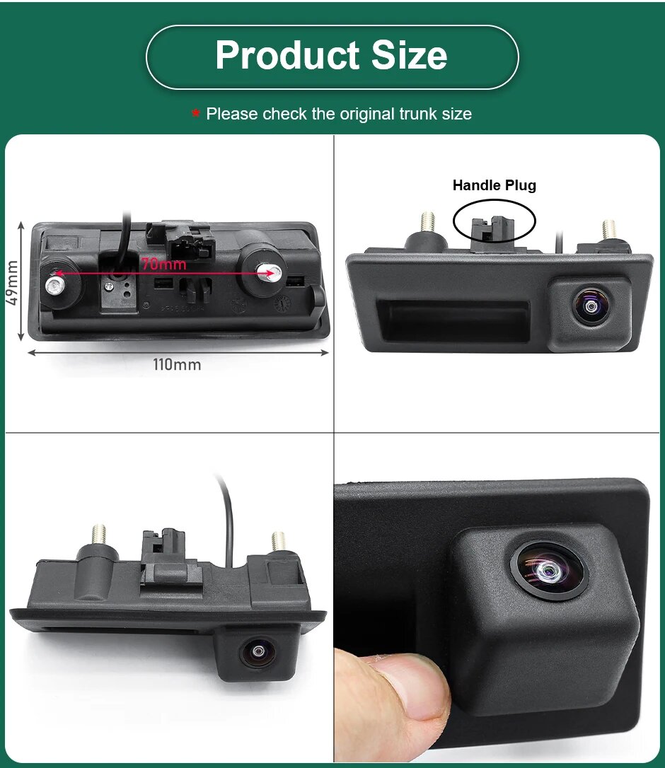 170 Degree CVBS AHD 1080P Vehicle Trunk Handle Switch Reverse Backup Camera For Audi A3 A4 A6 B6 B7 S3 S6 A8 S8 RS4 RS6 A5 Q7