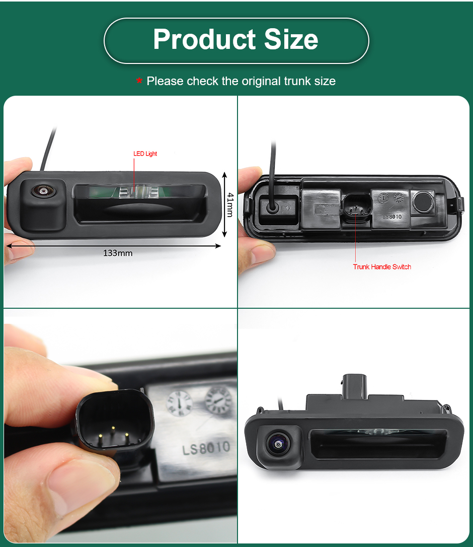 Waterproof AHD 1080P Car Rear View Trunk Handle Camera For Ford Focus 2 Focus 3 MK2 MK3 C MAX 2011-2014